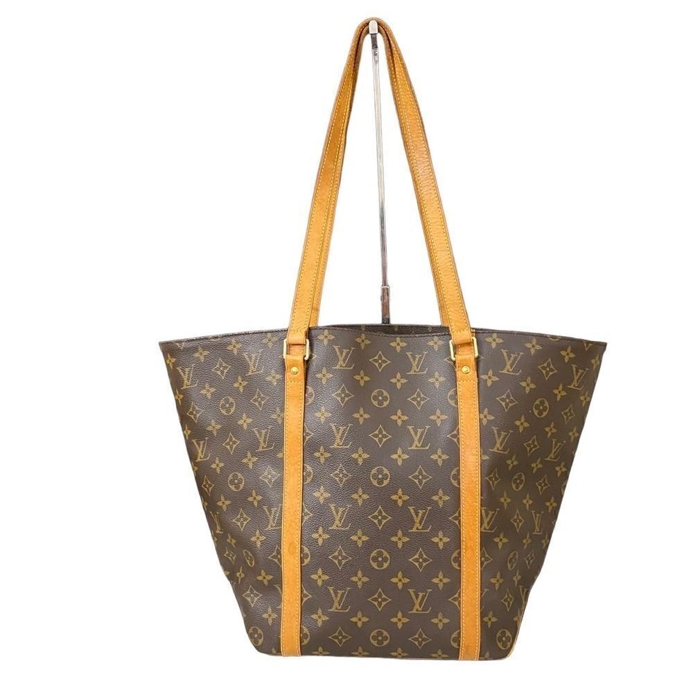 LOUIS VUITTON Monogram Sac Shopping Leather Tote Bag LVM28